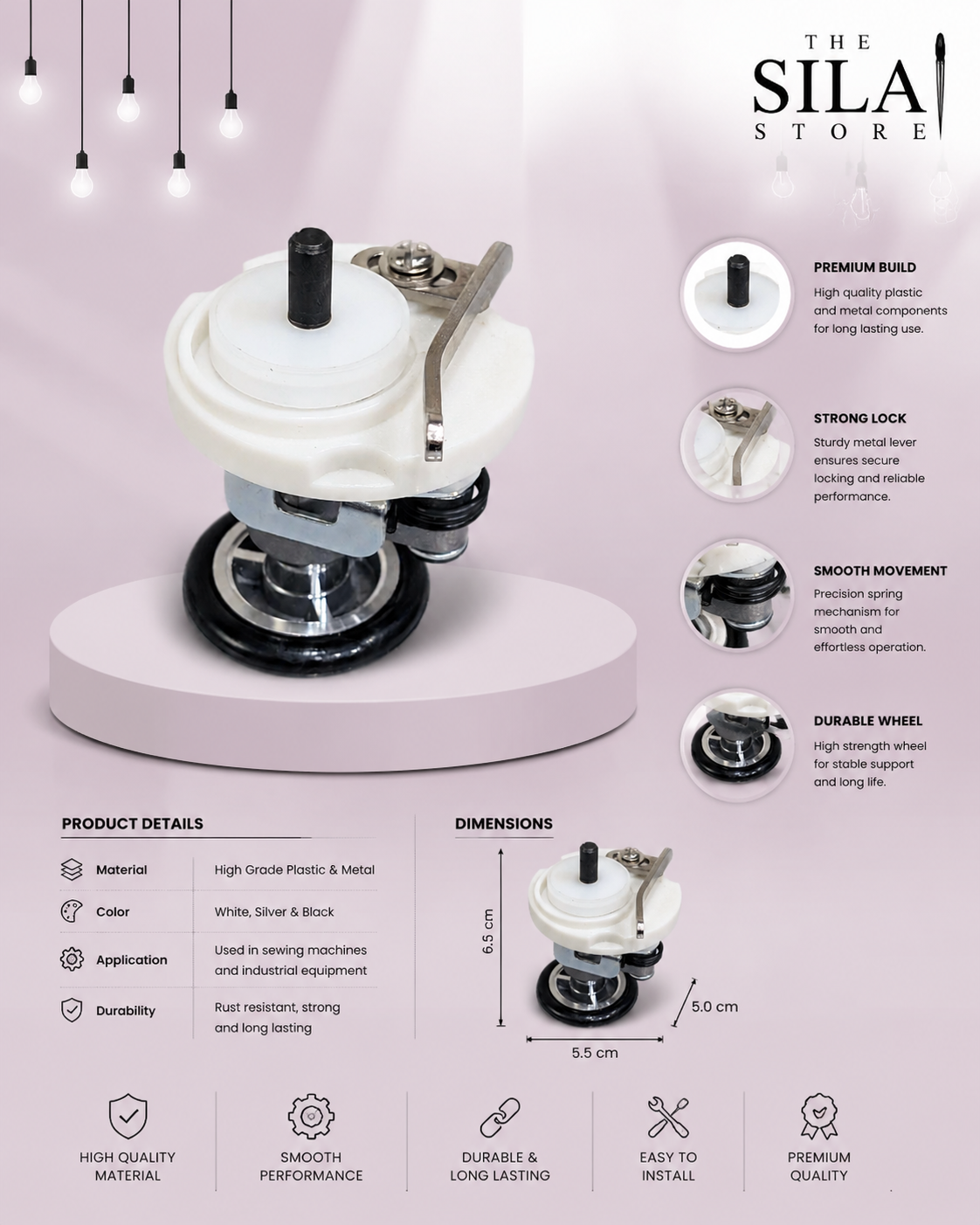 F4 Bobbin Winder Assembly for Industrial Sewing Machine